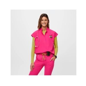Chic Fuchsia Short Sleeve Women's Top